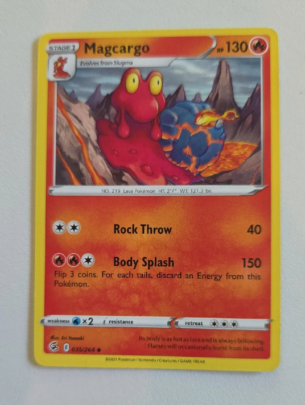 Pokemon Slugma and Magcargo Card